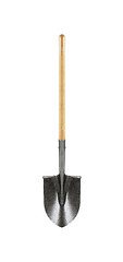 Image showing Shovel with wooden handle isolated