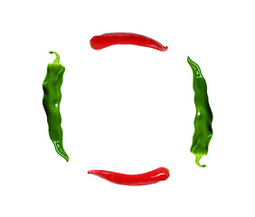 Image showing green with red peppers