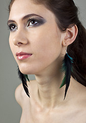 Image showing girl with beautiful earrings