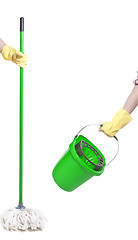 Image showing mop and bucket