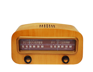 Image showing Vintage wooden fashioned radio