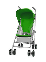 Image showing green baby carriage