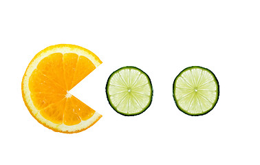 Image showing orange and lime fruit slice - concept