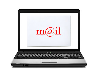 Image showing Laptop with mail envelope