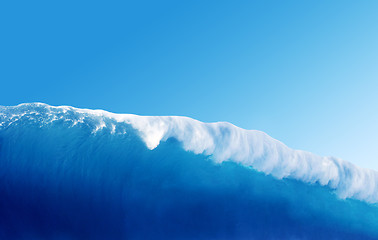 Image showing Large Blue Surfing Wave