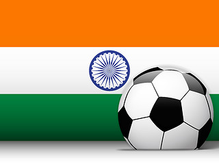 Image showing India Soccer Ball with Flag Background
