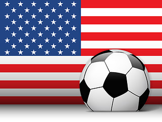 Image showing United States Soccer Ball with Flag Background