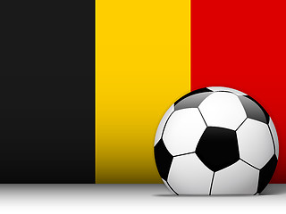 Image showing Belgium Soccer Ball with Flag Background