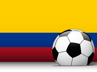 Image showing Colombia Soccer Ball with Flag Background