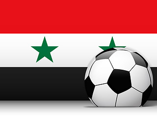 Image showing Syria Soccer Ball with Flag Background