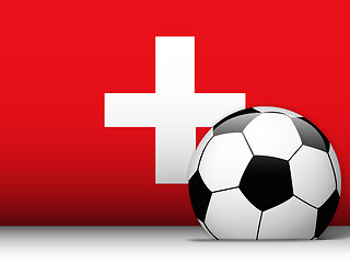 Image showing Switzerland Soccer Ball with Flag Background