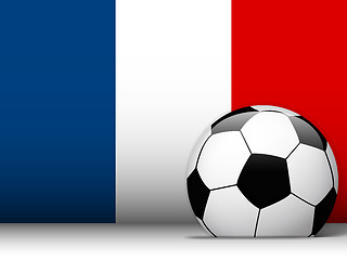 Image showing France Soccer Ball with Flag Background