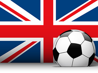 Image showing United Kingdom Soccer Ball with Flag Background