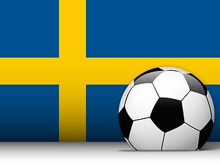 Image showing Sweden Soccer Ball with Flag Background