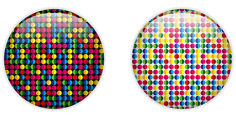 Image showing Glass Circle Button Colorful Dots