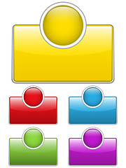 Image showing Glossy web buttons with colored boxes.