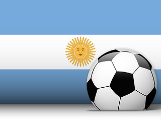 Image showing Argentina Soccer Ball with Flag Background