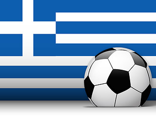 Image showing Greece Soccer Ball with Flag Background