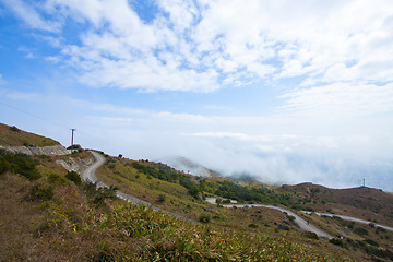 Image showing Mountain landscape and dowtown in Hong Kong