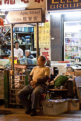 Image showing Chinese hawker in Hong Kong