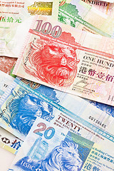 Image showing Hong Kong currency with different dollars background