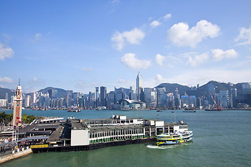 Image showing Hong Kong skyline along Victoria Harbour