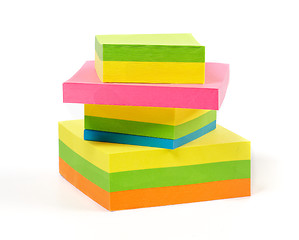 Image showing Stack of colorful Sticky Notes 