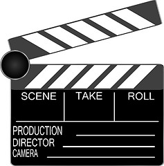 Image showing Clapper board isolated on white background