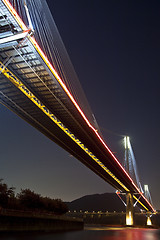 Image showing Ting Kau Bridge in Hong Kong at night