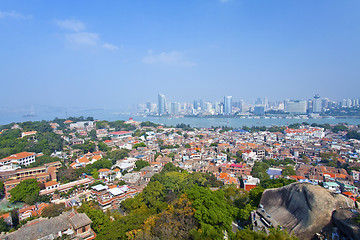 Image showing Xiamen aerial view from Gulang-yu island, China