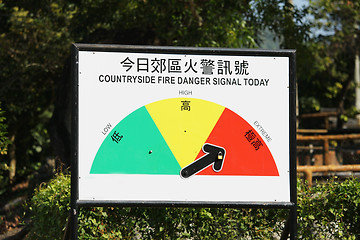 Image showing Countryside fire danger signal