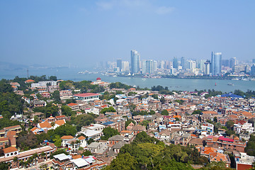 Image showing Xiamen aerial view from Gulang-yu island, China