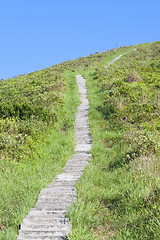 Image showing Hiking path in mountain of Hong Kong