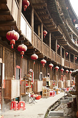Image showing Interior of Tulou in Fujian, China