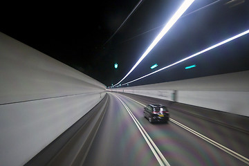 Image showing Tunnel and moving cars in Hong Kong