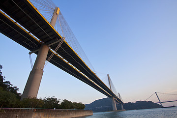 Image showing Ting Kau Bridge in Hong Kong at day