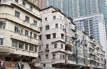 Image showing Old apartment blocks in Hong Kong