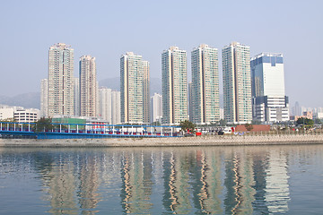 Image showing Hong Kong apartment blocks in downtown area