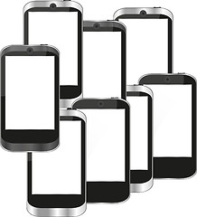 Image showing Smart phones set background