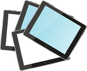 Image showing Vector tablets pc with empty white and blue screen