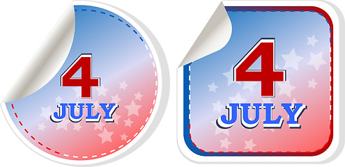 Image showing independence day badge on patriotic background - stickers set