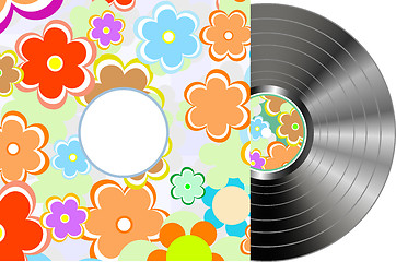 Image showing Vinyl disc cover in texture flowers wrapping