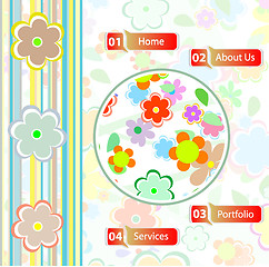 Image showing vector flower web template design