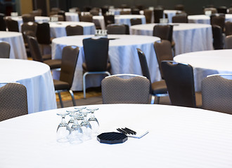 Image showing Empty Conference room with tables