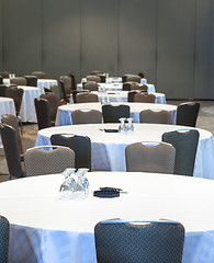 Image showing Empty Conference room with tables