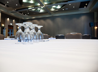 Image showing Empty Conference room with tables