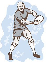 Image showing Rugby Player Running With Ball 