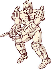 Image showing Mecha Robot Warrior With Ray Gun