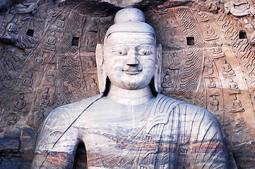 Image showing Giant buddha at Yungang Grottoes in Shannxi China
