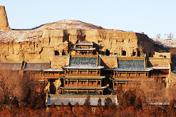 Image showing Yungang Grottoes in Shannxi China